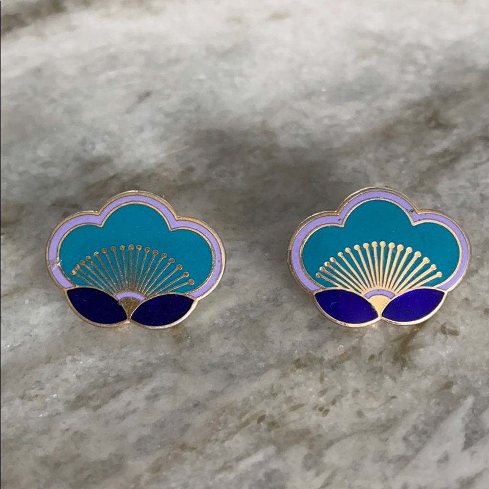 Signed collectible “Plum Blossom” Laurel Burch earrings (renewal listing)